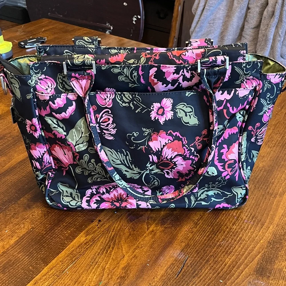 Jujube Be Quick Pouch & Be Classy Tote Diaper Bag, Blooming Romance, Floral Pink